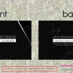 บัตรธุรกิจสีดำพิมพ์ด้านหน้าและด้านหลังสำหรับบริษัท บรรวัณ สวรรณ โดยแสดงโลโก้และข้อมูลติดต่อบนพื้นหลังลายเส้น