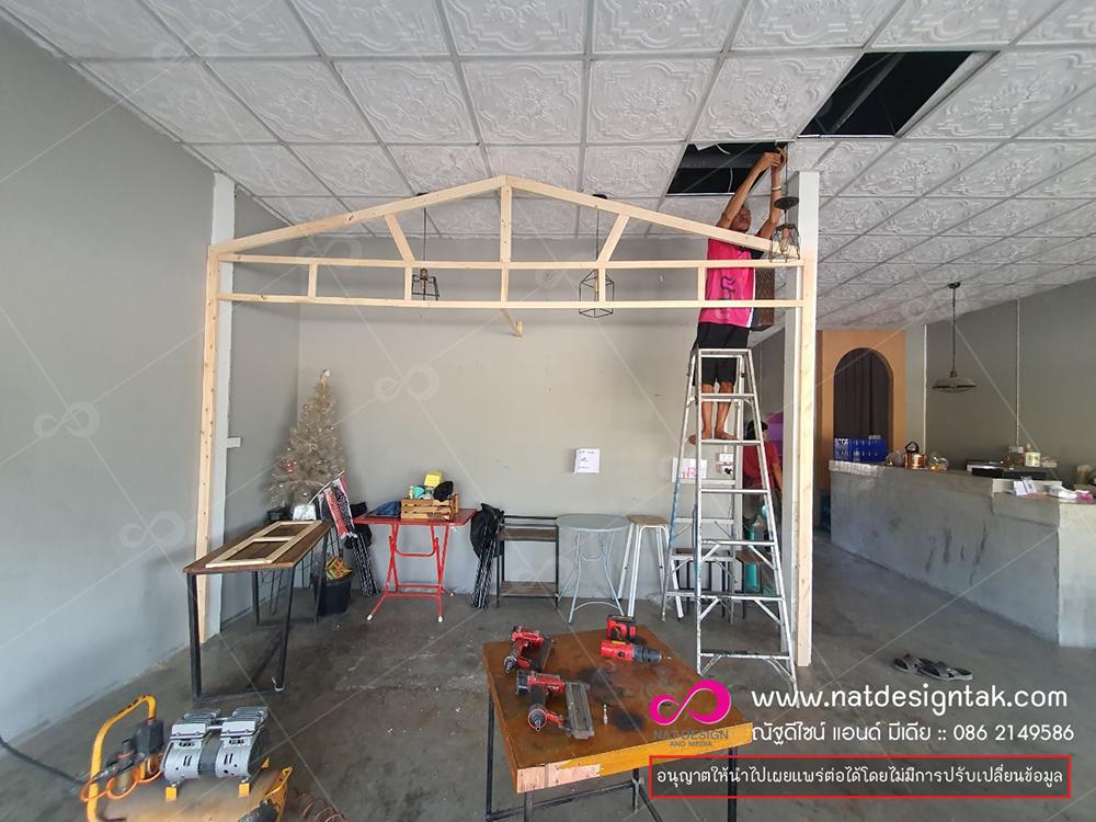 งานติดตั้งโครงไม้