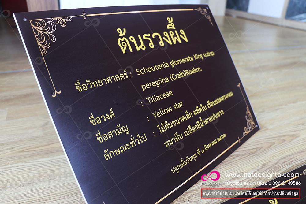 จ้างทำป้ายชื่อต้นไม้