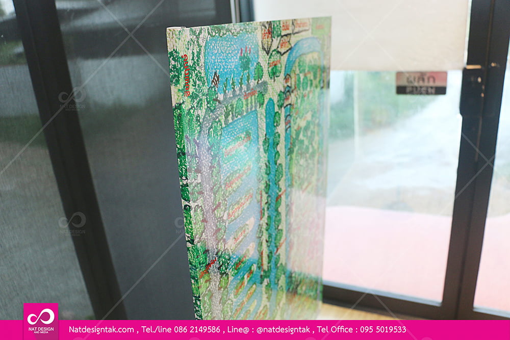 ป้ายแผนที่STติดพาสวูดพร้อมขาตั้ง