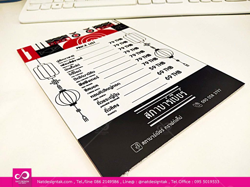 ป้ายเมนูสวยๆ