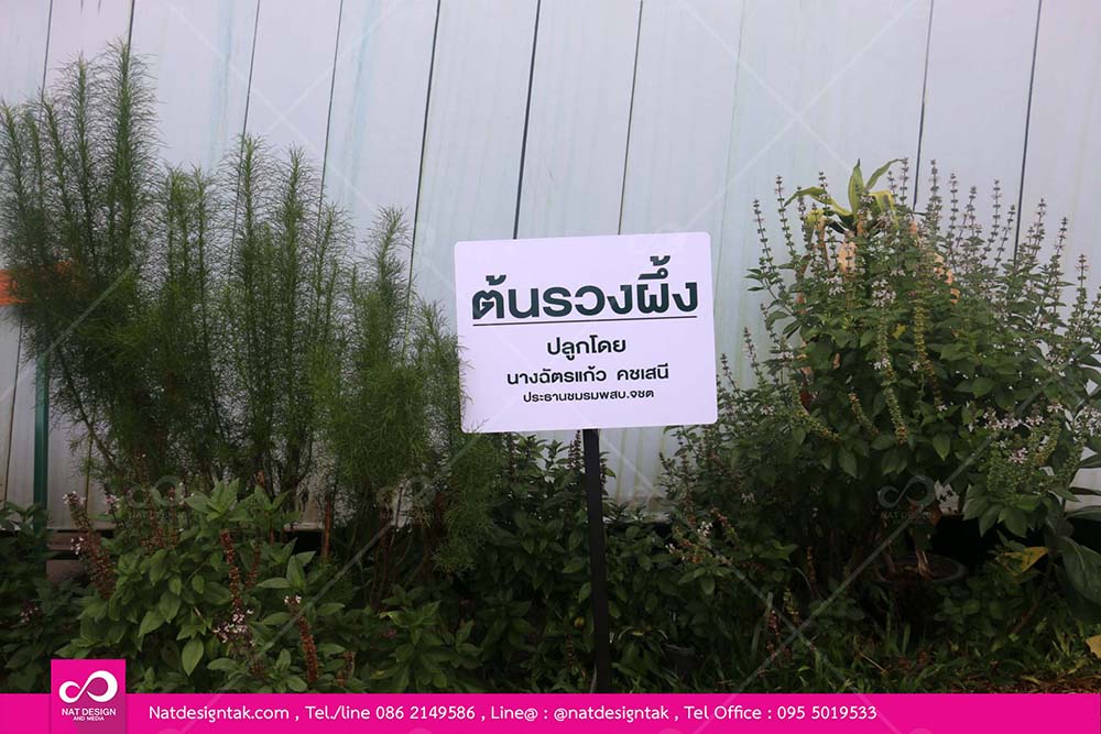 ป้ายชื่อต้นไม้ราคาถูก พร้อมเสาตั้ง