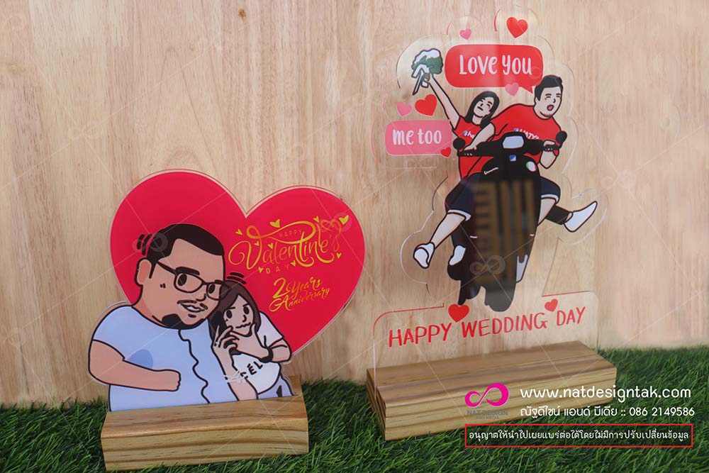 อะคริลิคพิมพ์ลาย รับวาเลนไทน์