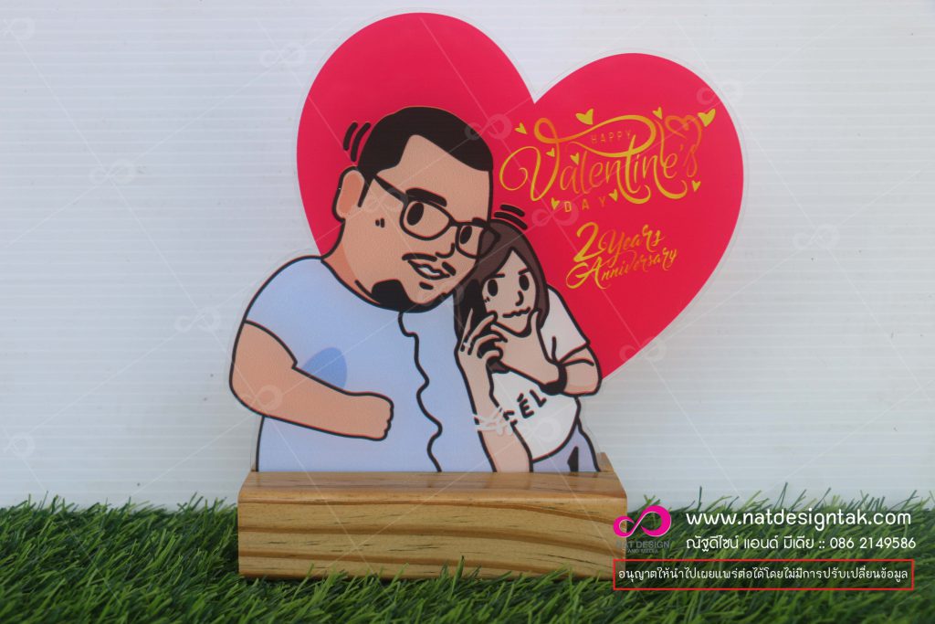 อะคริลิคพิมพ์ลาย รับวาเลนไทน์