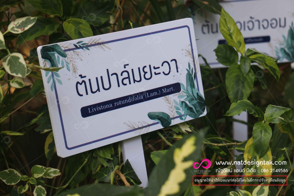 ป้ายชื่อต้นไม้ และพรรณไม้