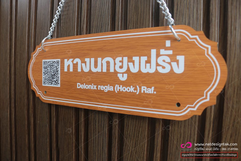 ป้ายชื่อต้นไม้ หางนกยูงฝรั่ง