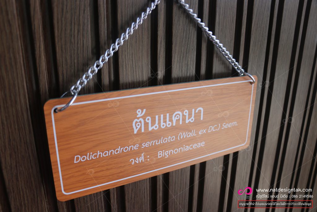 ป้ายชื่อต้นไม้ แผ่บารมี