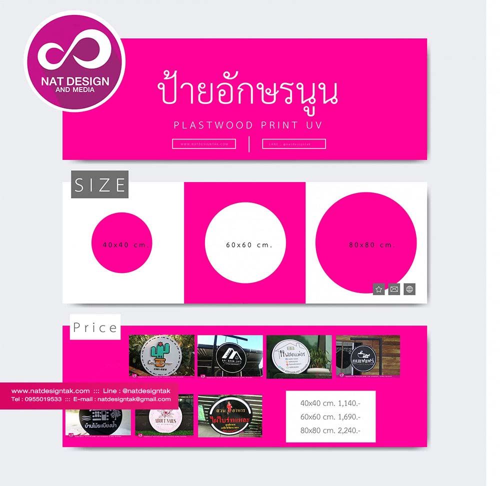 ป้ายอักษรนูน พิมพ์ยูวี
