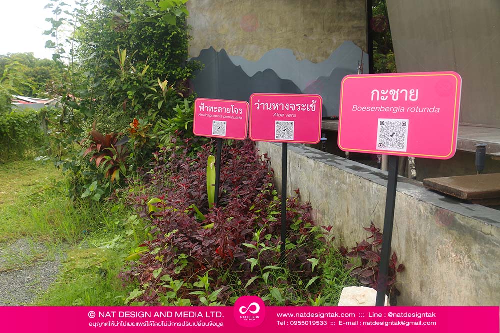 ป้ายชื่อต้นไม้ พร้อมเสา