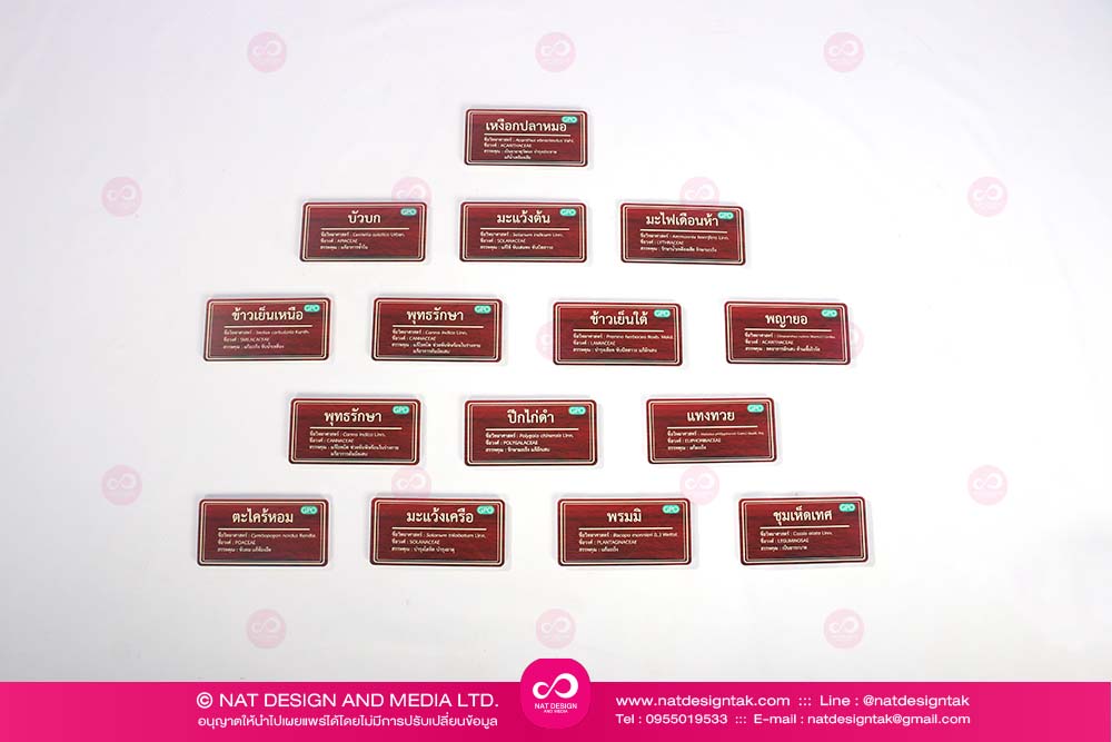 ป้ายชื่อพรรณไม้ ชื่อพร้อมเสา