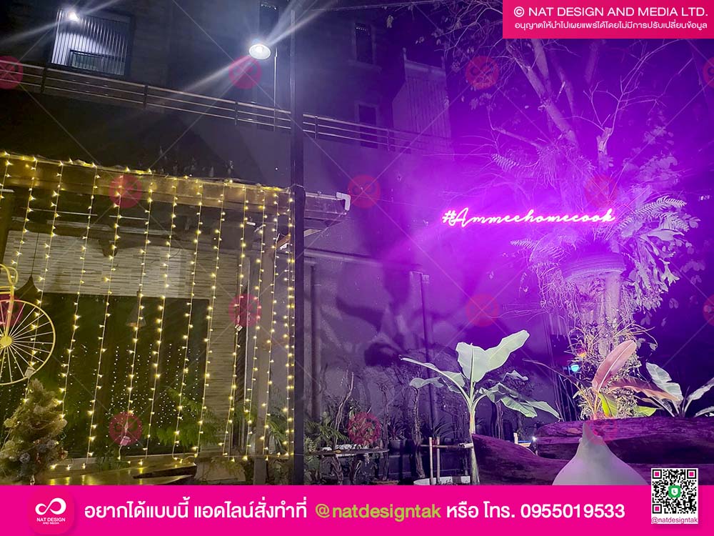 ป้ายไฟพลาสวูด ติดลงอะคริลิค