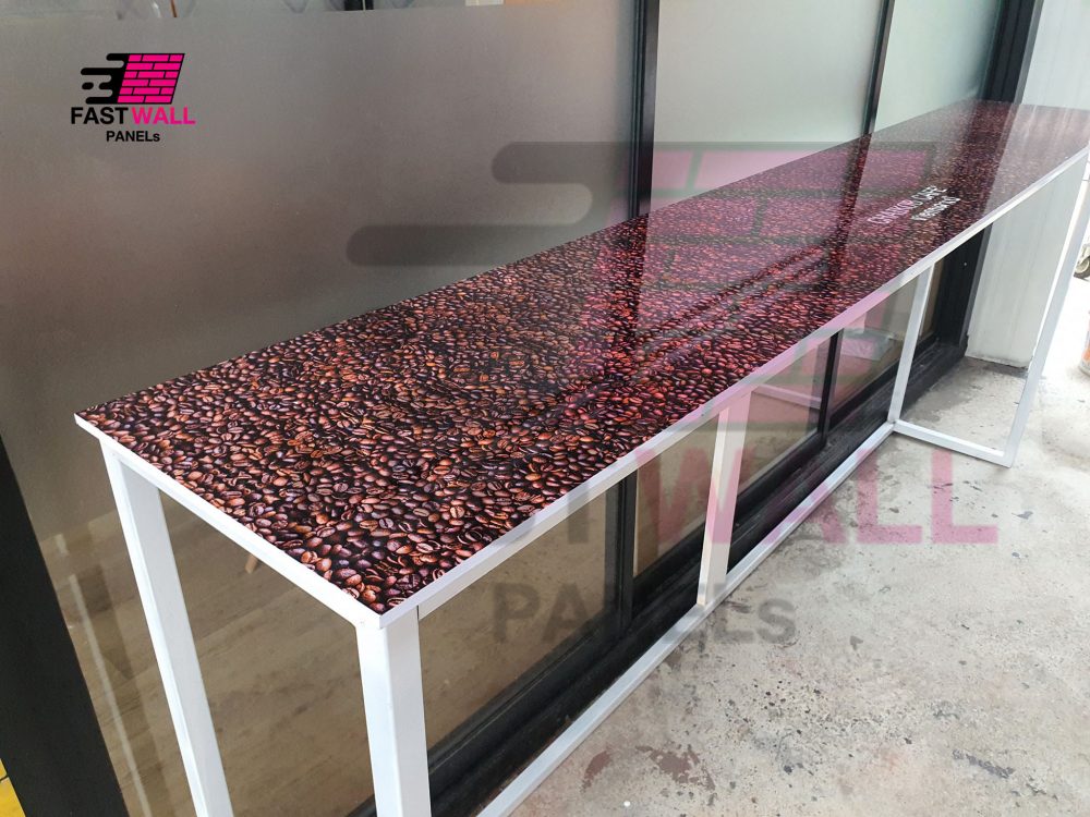 พื้นโต๊ะพิมพ์ลาย พื้นโต๊ะกาแฟ บาร์กาแฟ