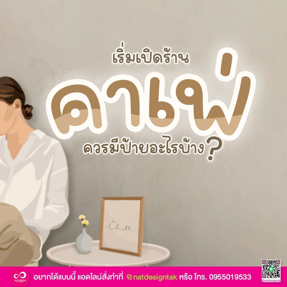 ป้ายสำหรับร้านกาแฟ