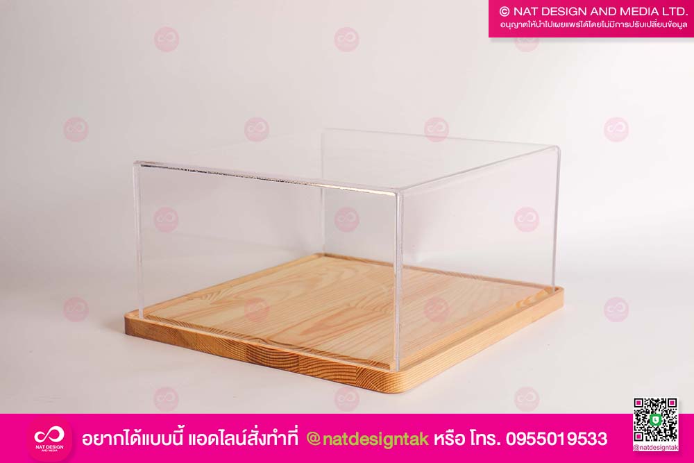 ถาดใส่ขนมพร้อมฝาครอบอะคริลิค