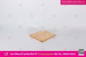 ถาดใส่ขนมพร้อมฝาครอบอะคริลิคใส