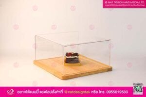 ถาดใส่ขนมพร้อมฝาครอบอะคริลิค