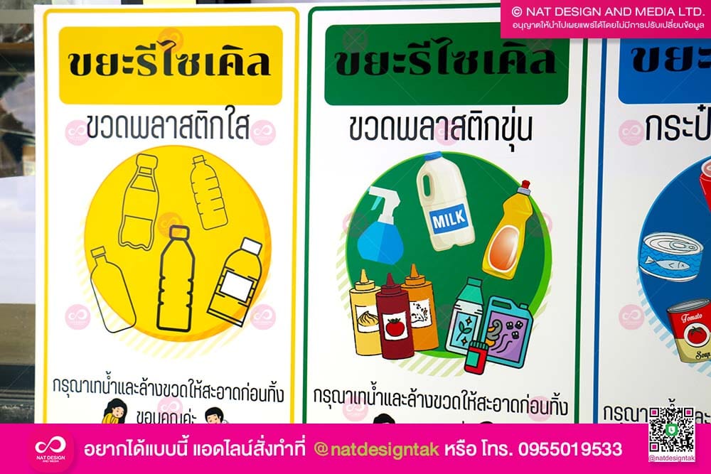 ป้ายขยะรีไซเคิล