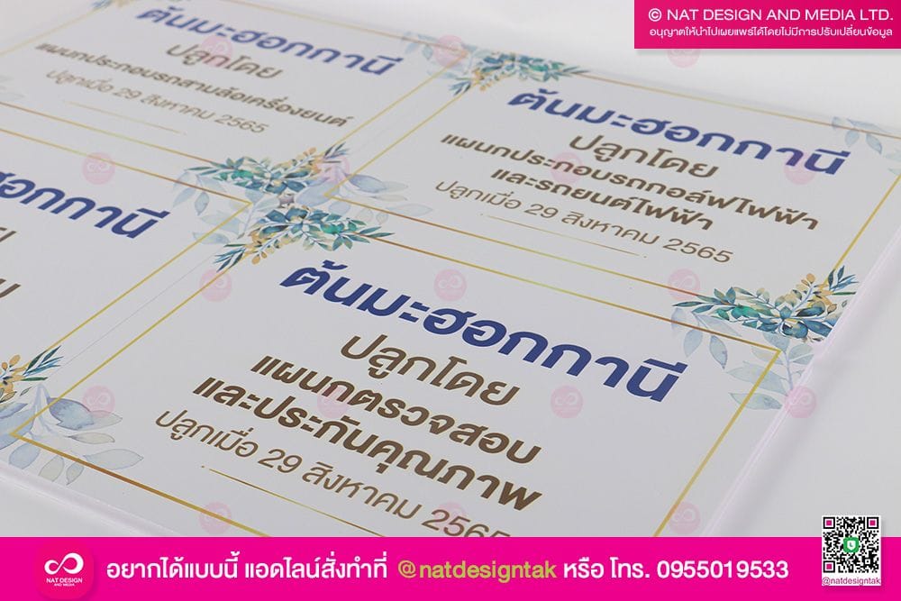 ป้ายชื่อต้นไม้ มะฮอกกานี