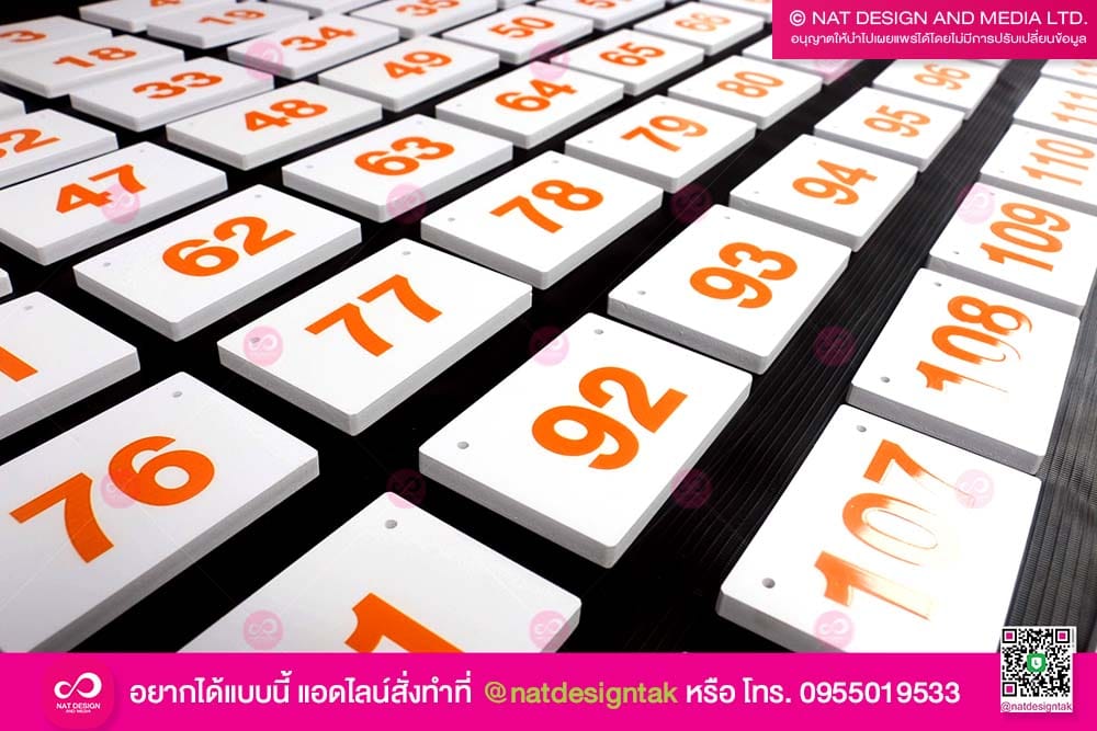 ป้ายตัวเลขแขวนต้นไม้