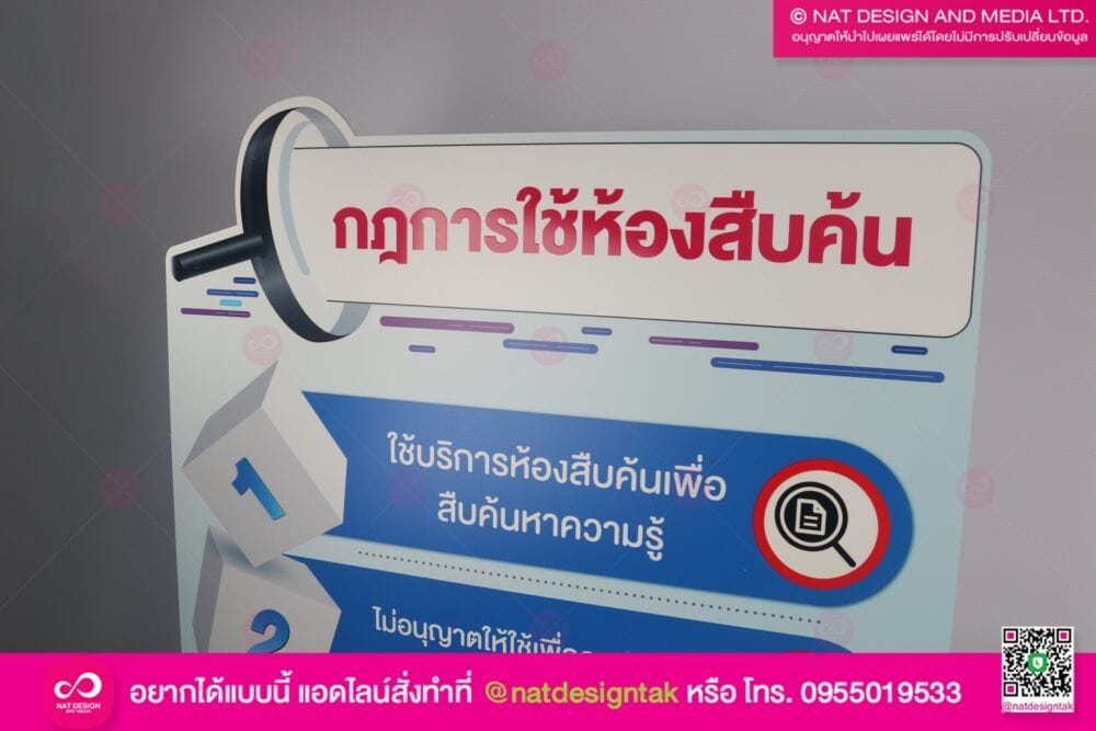 ป้ายพลาสวูด กฎการใช้ห้องสืบค้น