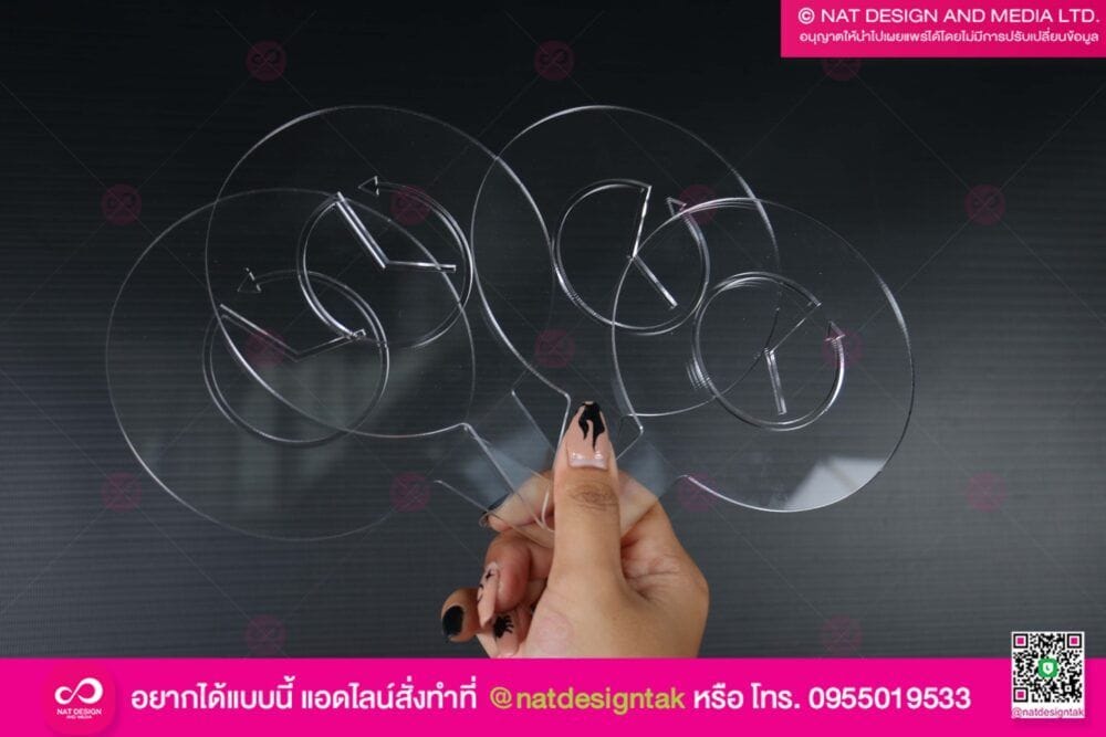 แผ่นอะคริลิคโรยผงตกแต่งหน้ากาแฟ พร้อมด้ามจับ