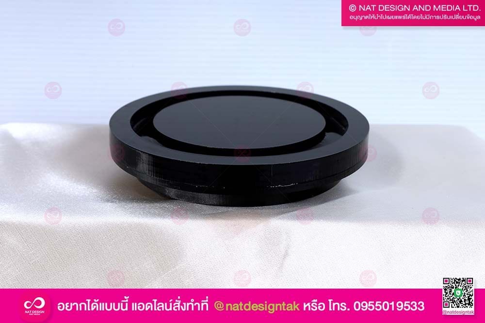 ถาดรองแก้ว อะคริลิคดำเซาะร่องน้ำ