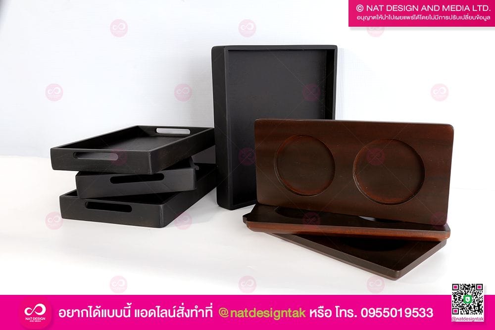 ถาดไม้รองแก้ว และถาดเสิร์ฟ