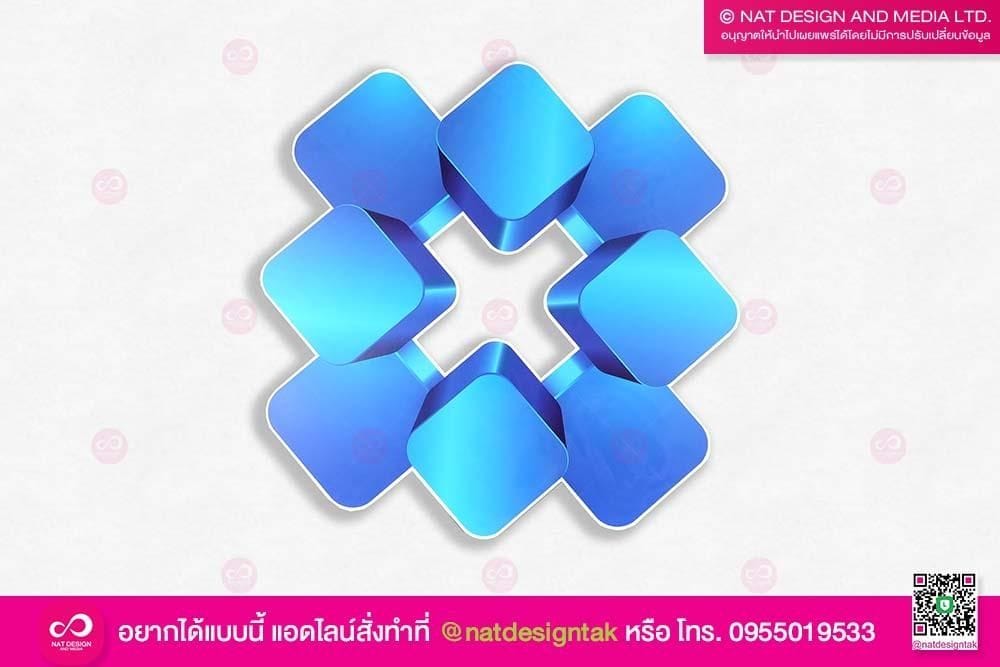 โลโก้บริษัทสีเหลี่ยม พิมพ์ยูวี