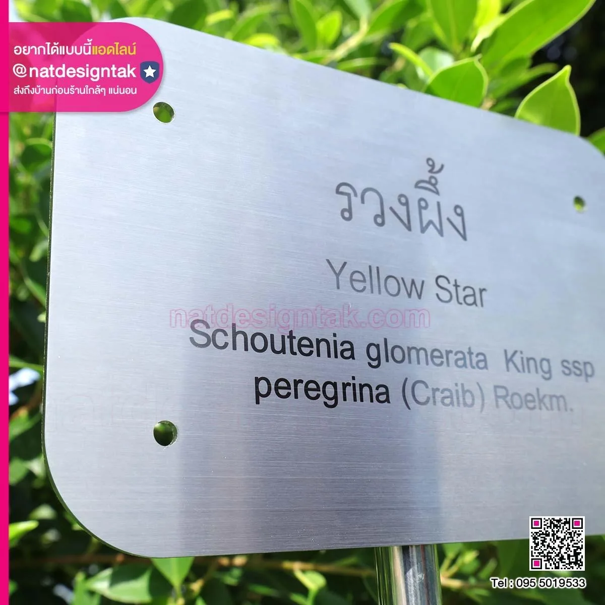ป้ายชื่อต้นไม้สแตนเลส