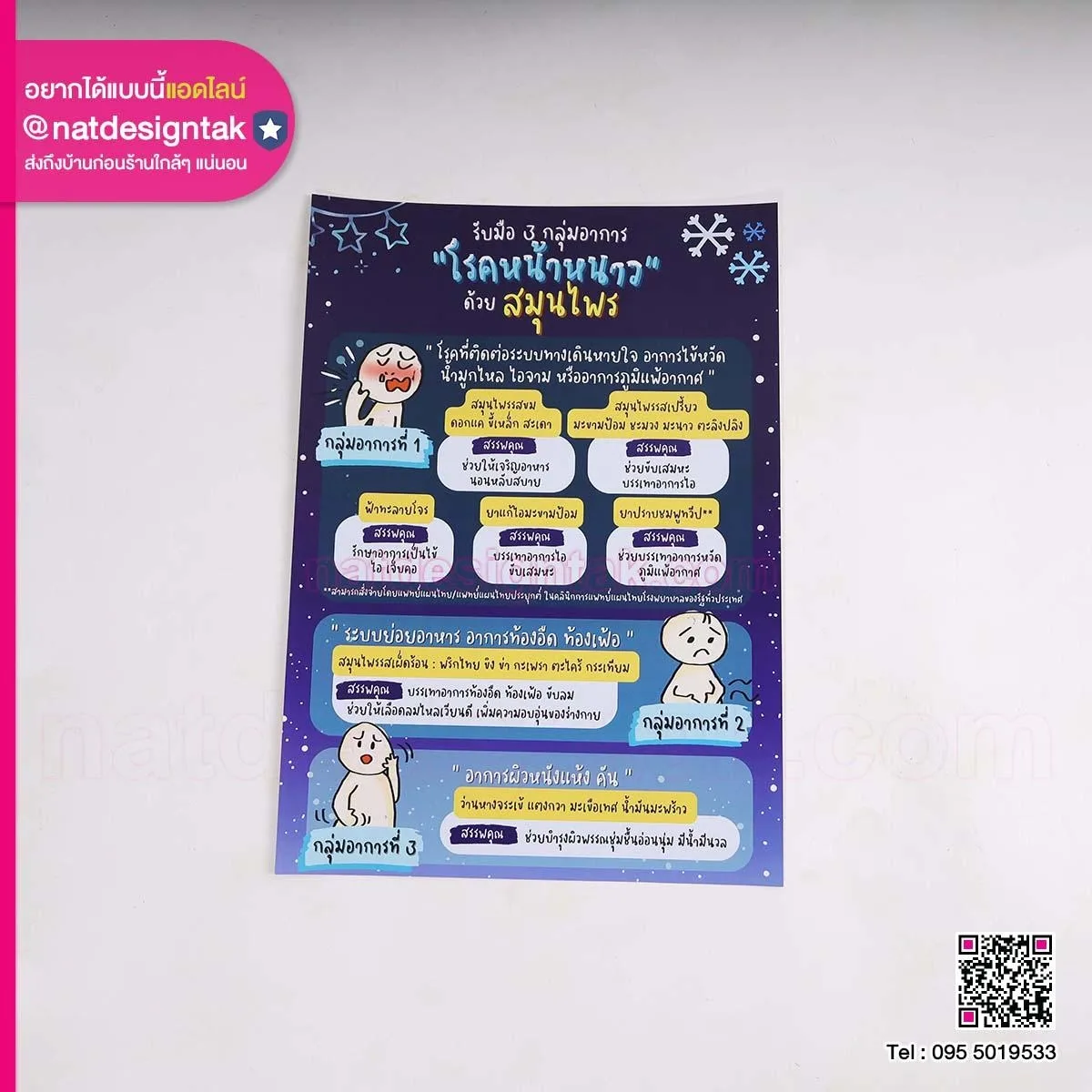 โปสเตอร์โรคหน้าหนาว ด้วย สมุนไพร