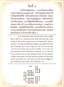 Siamsi เซียมซี ใบที่ ๙