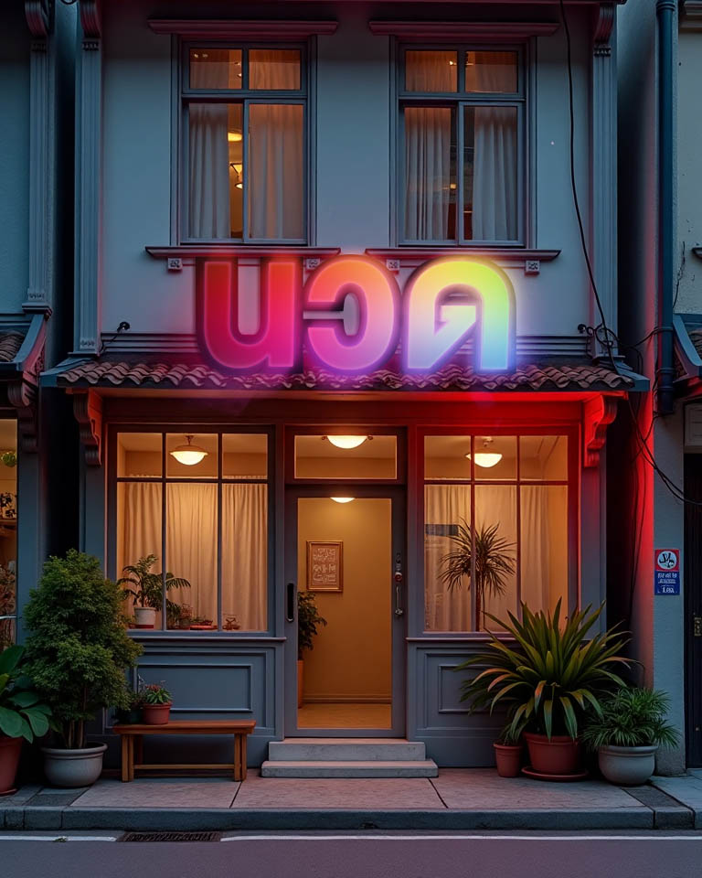 ป้ายไฟร้านนวด ป้ายไฟ massage