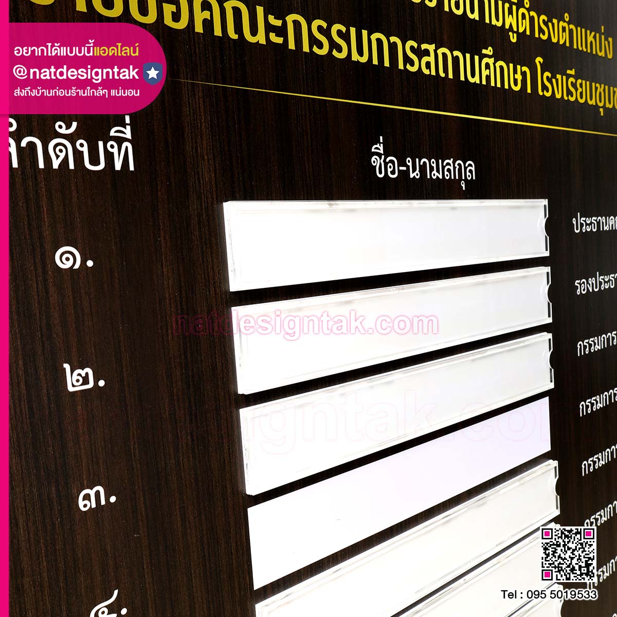 บอร์ดทำเนียบรายนาม ผู้ดำรงตำแหน่ง