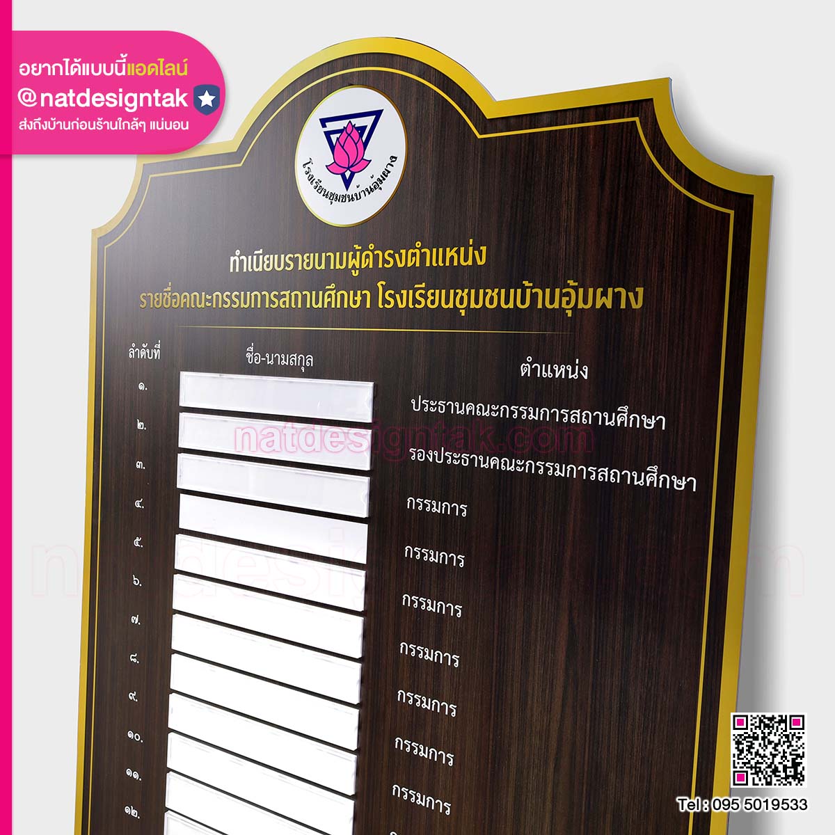 บอร์ดทำเนียบรายนาม ผู้ดำรงตำแหน่ง