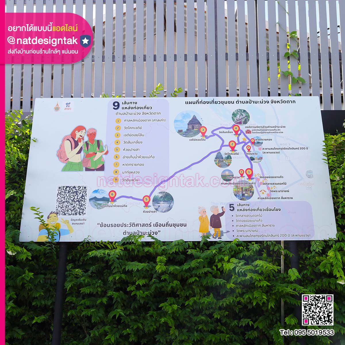 ป้ายแผนที่ท่องเที่ยวชุมชน 9 เส้นทาง (1) ป้ายแผนที่ท่องเที่ยวชุมชน 9 เส้นทาง