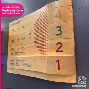 ป้ายบอกทางไม้ไม้อัด สไตล์อบอุ่น ชัดเจน สำหรับอาคารและโรงพยาบา