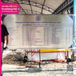 ป้ายสแตนเลสกัดกรด รายนามผู้ร่วมบริจาคสร้างหลังคาทองเดิน