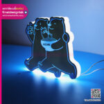 กล่องไฟอะคริลิคไดคัทรูปหมีการ์ตูน