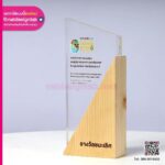 โล่อะคริลิกตกแต่งด้วยไม้