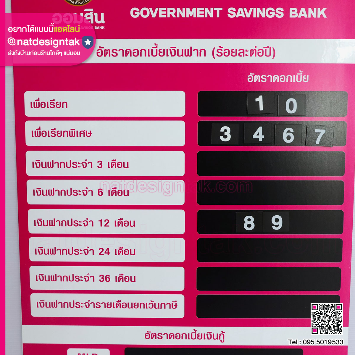 บอร์ดอัตราดอกเบี้ยแม่เหล็กของธนาคาร