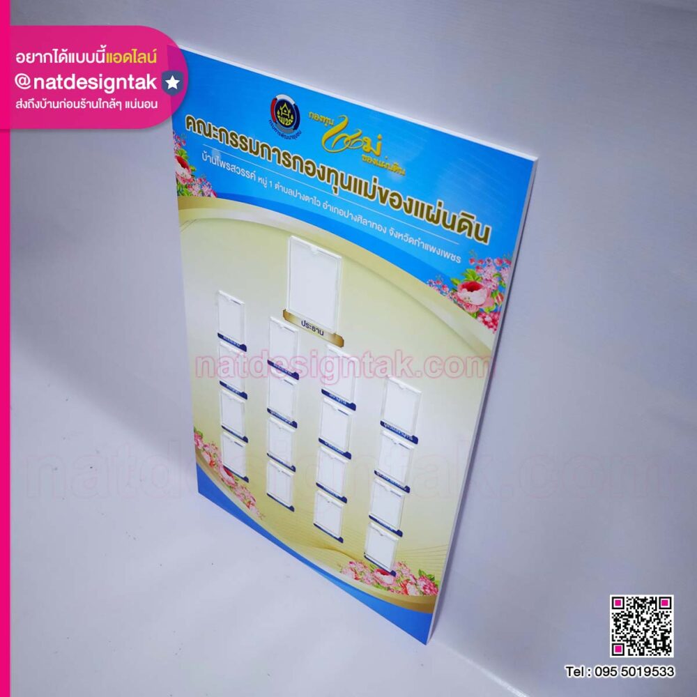 ป้ายผังองค์กรกองทุนแม่ของแผ่นดิน
