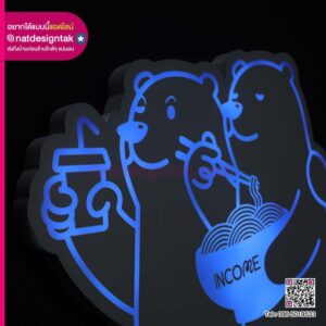 โลโก้กล่องไฟอะคริลิคขอบ 3D Print