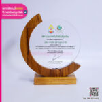 โล่อะคริลิคตกแต่งไม้พิมพ์โลโก้