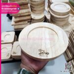 ถาดไม้พร้อมงานเลเซอร์โลโก้