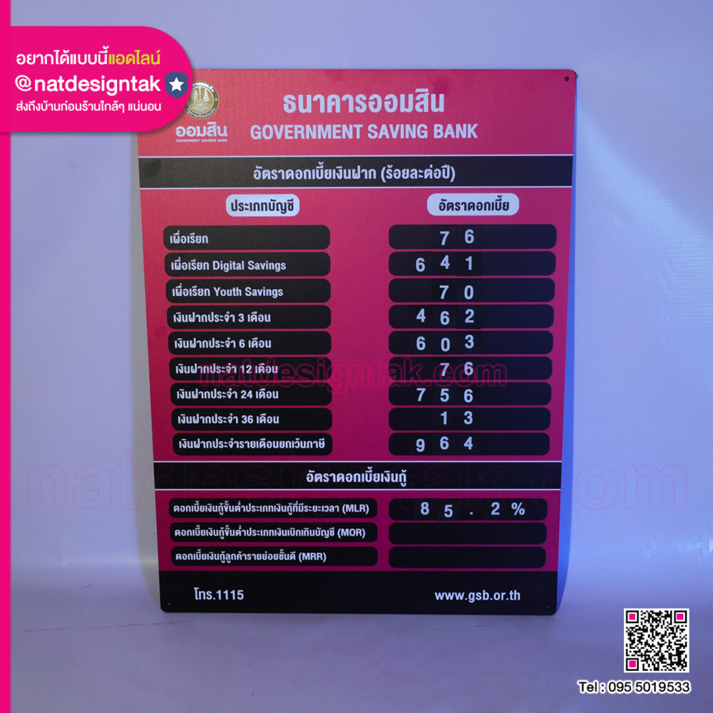 บอร์ดอัตราดอกเบี้ย