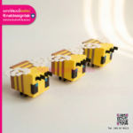 โมเดลผึ้ง 3D มุมมองเต็มตัว แสดงรายละเอียดปีกและลำตัวที่สมจริง