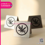 ป้ายตั้งโต๊ะอลูมิเนียมพิมพ์ UV สัญลักษณ์ห้ามกัญชา