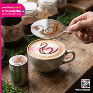 อุปกรณ์ตกแต่งหน้าร้านกาแฟ บล็อคโรยผงอะคริลิค