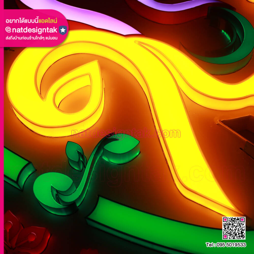 แสงไฟ LED ป้ายไฟ 3D สีแดง