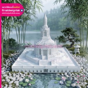 โมเดลวัด 3D ในสวนจำลองสไตล์เซน